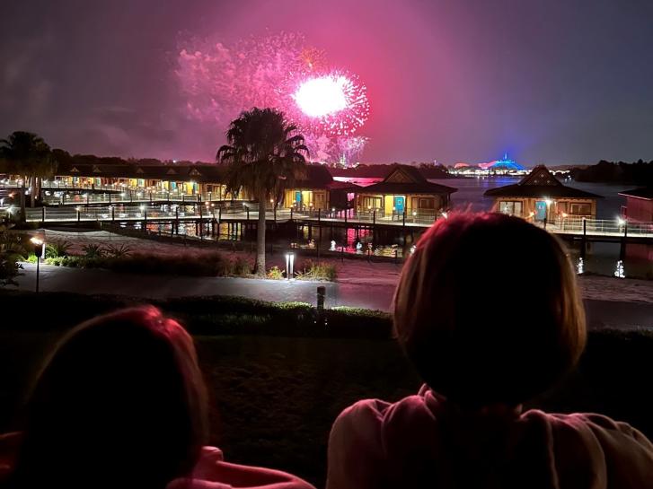 Guest Photo from Nicholas Family: Guests watching fireworks at Disney's Polynesian Villas